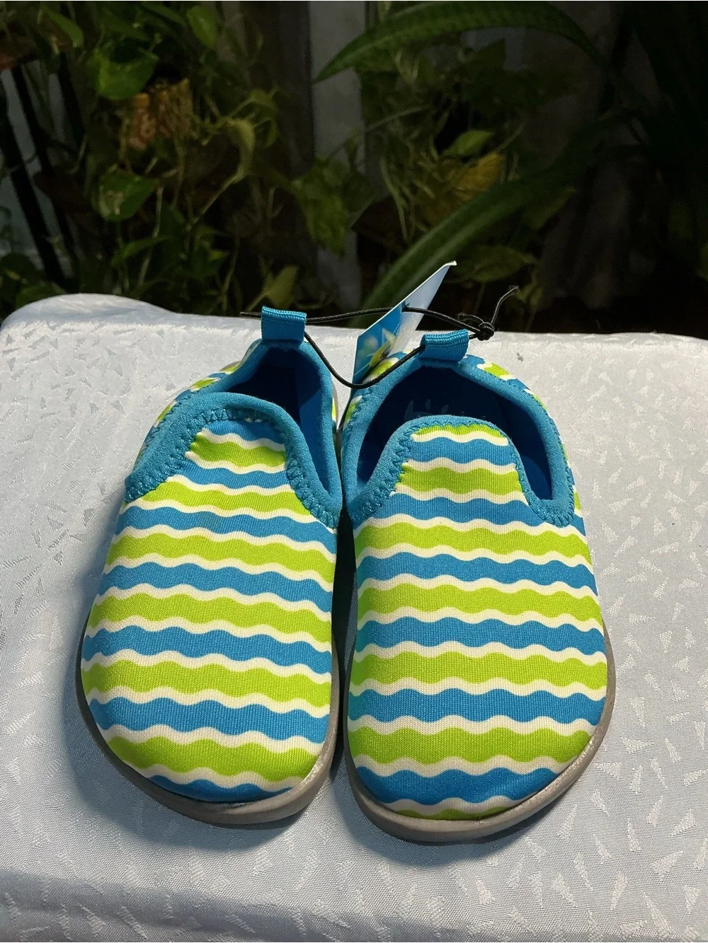 Children's Slip-On Wave Water Shoes - Blue & Lime